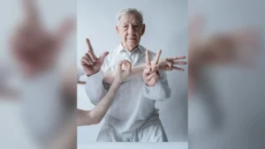 Ian McKellen in Tim Walker's portrait Love, London, 2023, from Fairyland: Love and Legends